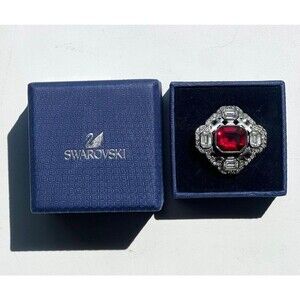 Vintage Swarovski Sheila Ring Signed Size 8 - Crystal Jewelry Elegant Gift